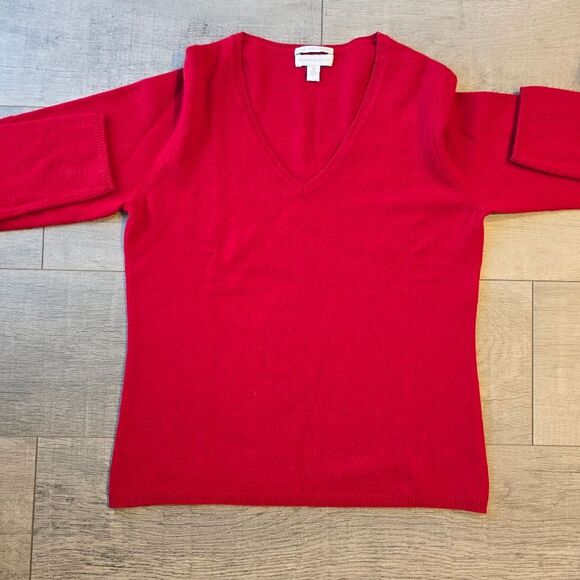 Charter Club Red Cashmere Sweater Medium - Picture 2 of 6